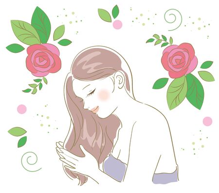 Organic Rose - hair care womenのイラスト素材