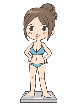 Diet image - Women's lifestyle - Successful weight lossのイラスト素材