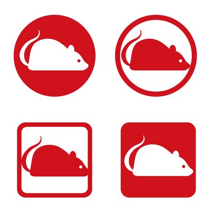 Zodiac cute mouse - lucky item icon setのイラスト素材