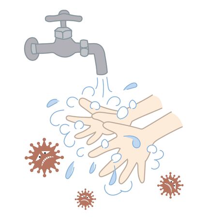 COVID-19 prevention - Washing hands imageのイラスト素材
