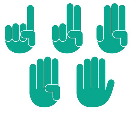 Hand gesture, number - sign setのイラスト素材