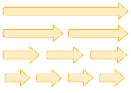 Arrow icon set - Variation in lengthのイラスト素材
