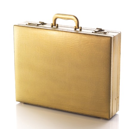 Gold business briefcaseの写真素材