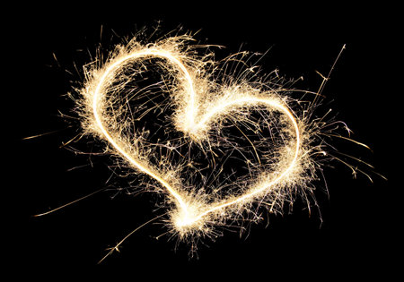 heart sparklerの写真素材