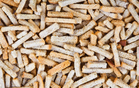 A heap of dried bread pieces - background