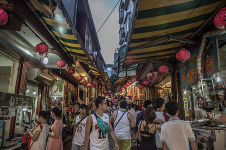 Old street at Jiufen, Taiwanのeditorial素材