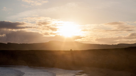 On a road trip with a camper van in the great north of Spain. Along the north west coast of the atlantic ocean. Landscapes, nature and surfing captures are the result of this impressive tour.の写真素材