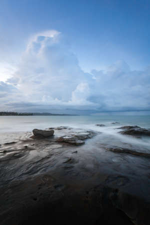 long exposure capture of coast in borneo - malaysiaの写真素材