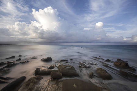 long exposure capture of coast in borneo - malaysiaの写真素材