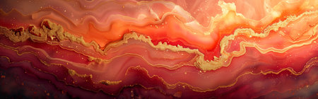 slice of coral marble with gold veins, beautiful abstract background, designの素材
