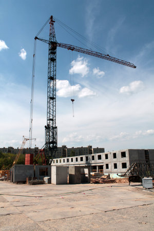 Building site with craneのeditorial素材