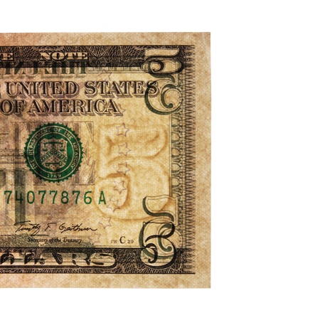 Watermark on 5 dollarsの写真素材