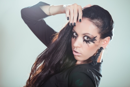 Fashion model with cigarの写真素材