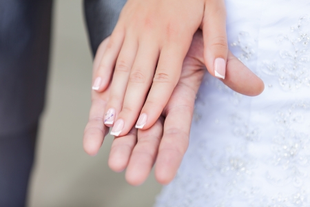 couple holding handsの写真素材