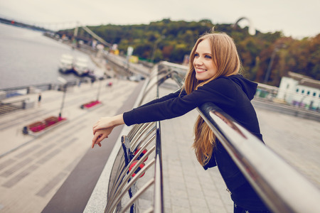 Shot of a young woman in the cityの写真素材