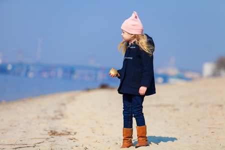 Kid on beachの写真素材