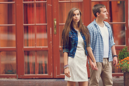 Young happy couple in loveの写真素材