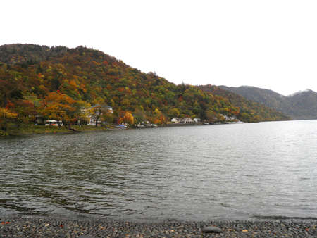  Autumn scene of Chuzenji lakeの写真素材