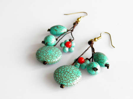 Turquoise earringsの写真素材