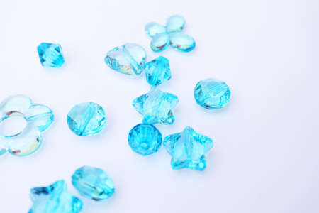 Blue glass beadsの写真素材