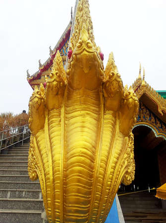 King of Nagas statue,Thai Templeの写真素材