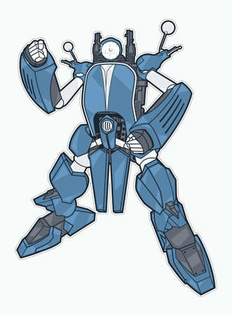 motorcycle robot vectorのイラスト素材