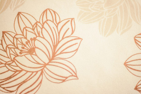 Painted water lily on a beige backgroundの写真素材