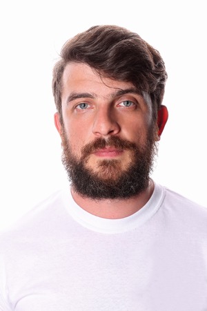 Man in a white T-shirtの写真素材