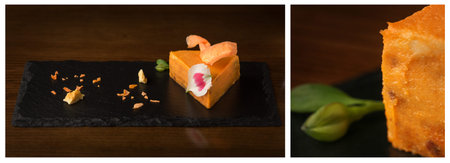Mouth-watering dessert. Close up