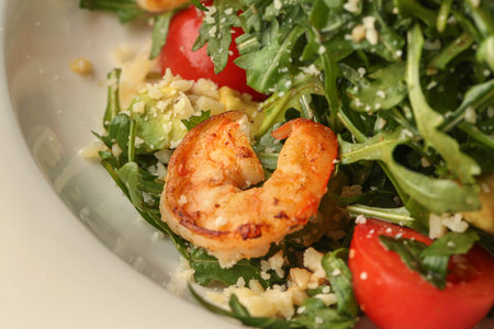 Fried shrimp. Close upの写真素材