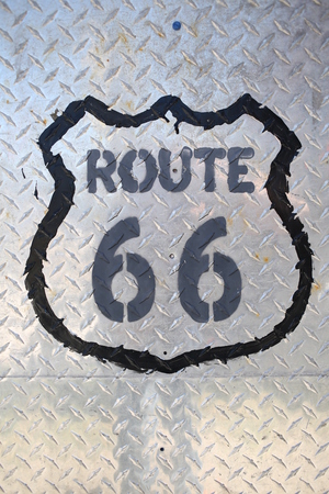 Route 66 sign on white background. Close upの写真素材