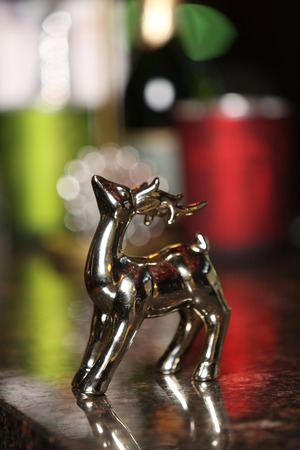 Decorative silver deer. Close upの写真素材