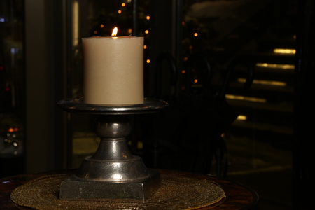 Iron candlestick. Close ypの写真素材