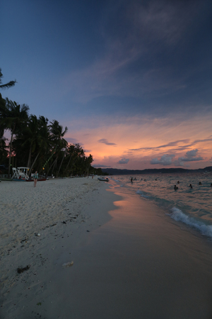 People at Boracay seasideの写真素材
