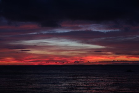 Sunset on horizon in Boracayの写真素材