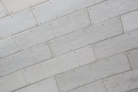 Metallic tile wall. Close upの写真素材