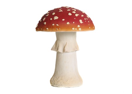Amanita muscaria figurine. White backgroundのeditorial素材