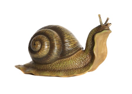 Snail statuette. White backgroundのeditorial素材