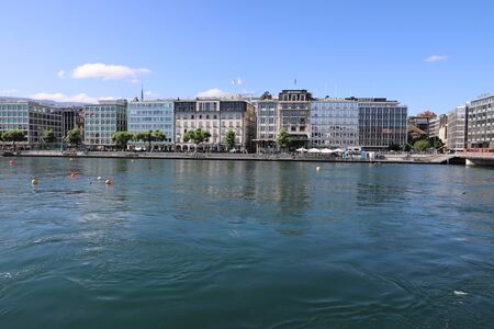 City view of waterside, Genevaのeditorial素材