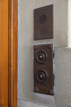 Switzerland, Geneva - 06 20 2018: Vintage doorbell on a house in genevaの写真素材