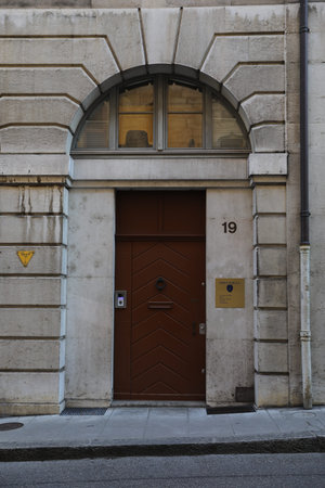 Modernized door, Geneva, Switzerlandのeditorial素材