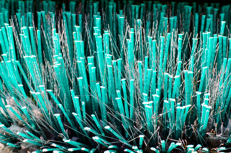 Close-up of cleaning brush of sweeping machine backgroundの写真素材