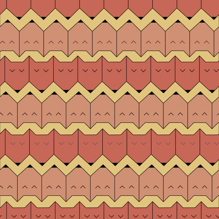 Vector semless pdttern of simple geometrical fox faces lined in the row.  Kids pattern, textile,...