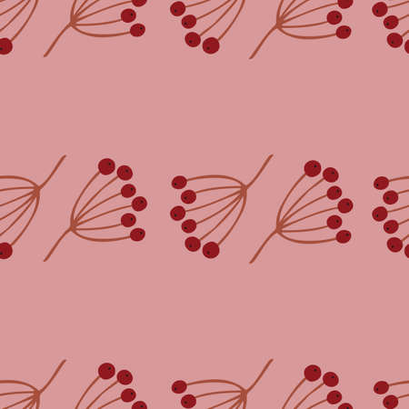 Cute simple seamless pattern with rowanberry made in vector. Pattern for textile, prints, etc.のイラスト素材