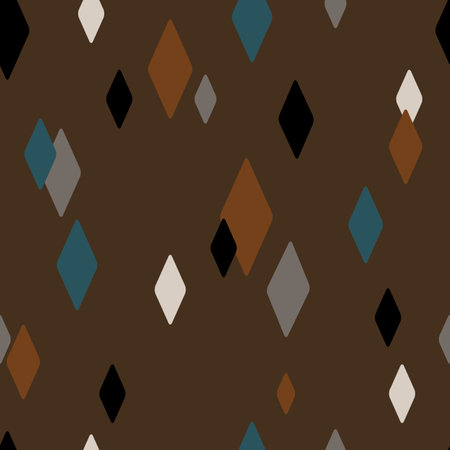 Modern diamond masculine seamless geometric motif pattern, fabric design manly background. Simplicity concept, small patch print block apparel textile, ladies dress, man scarf, shirt, fashion garment, pack, wrap, cloth, wrapping cloth.のイラスト素材