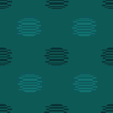 Elegant common geometric motif abstract form seamless pattern. Rounded cutted rectangle tile modern lux fabric design textile swatch ladies dress, man shirt all over print block. Deep green and its shades colors. Made in vectorのイラスト素材