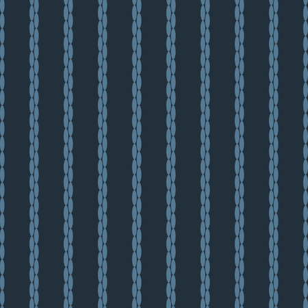 Abstract shapes geometric motif of vertical chain lines made of small rounded elements, basic pattern, seamless background. Modern swatch for fabric design textile,and all over print block.のイラスト素材
