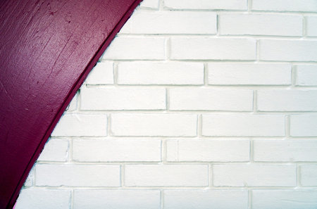 White brick wall texture background with copy space for text or image.の写真素材