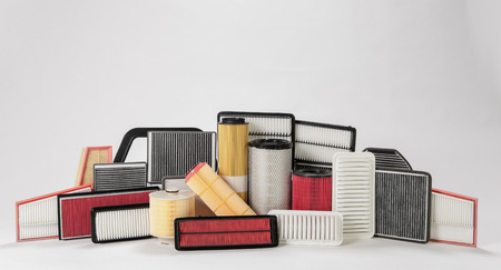 car parts on a gray backgroundの写真素材