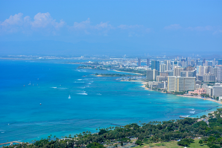 Honolulu skylineの写真素材